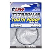 American Fishing Titanium Tooth Proof Single Strand Leader Wire, Black, 15-Pound Test/15-Feet
