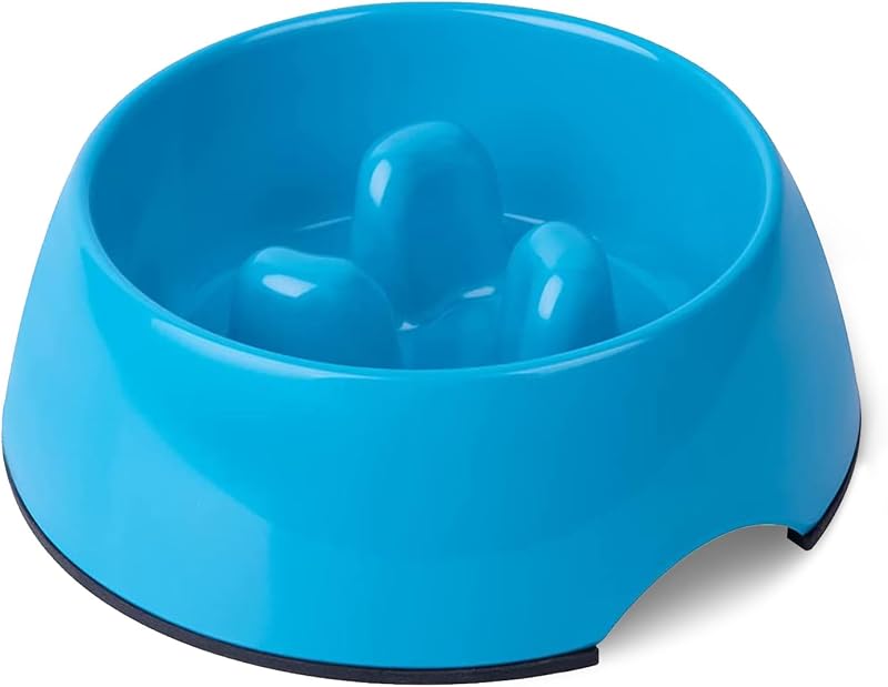 Comedouro lento para cães e gatos em melamina, antiderrapante, Blue, 142 g