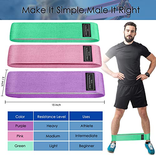 SHSTFD Faixas de resistência, faixas para pernas e nádegas, faixas elásticas antiderrapantes, faixas