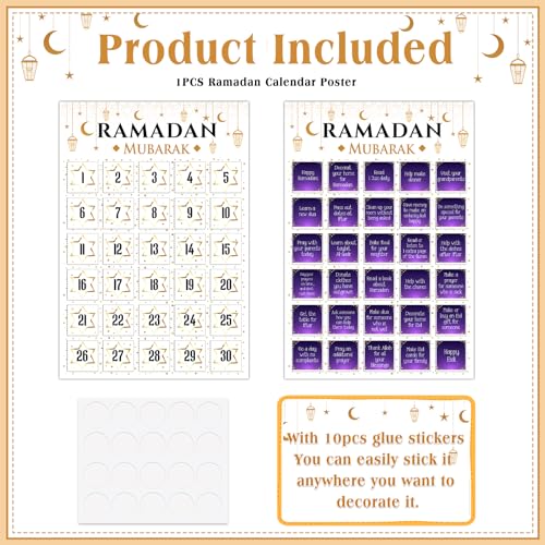 D24TIME Ramadan Calendar 2024 Ramadan Decorations for Home Wall Eid Mubarak Ramadan Advent Calendar