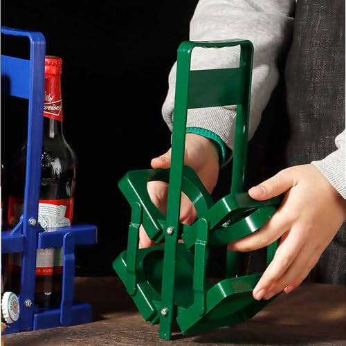 AIYoo Portable Plastic Drink Carrier,Reusable Beer Bottle Coffee Cup Holder,Beverage Cup Drink Caddy for Delivery,2 Holes Cup Holders with Handle for Catering Restaurant Travel Car,Green