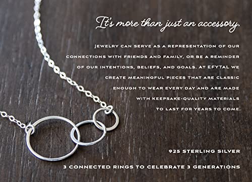 Efytal Mothers Day Gifts For Grandma, Sterling Silver Or Gold Plated 3 Generations Necklace, Grandma Necklace, Grandma Birthday Gifts, Grandma Gifts, Grandmother Gift, Nana Necklace (925 Sterling Silver) #TOP3