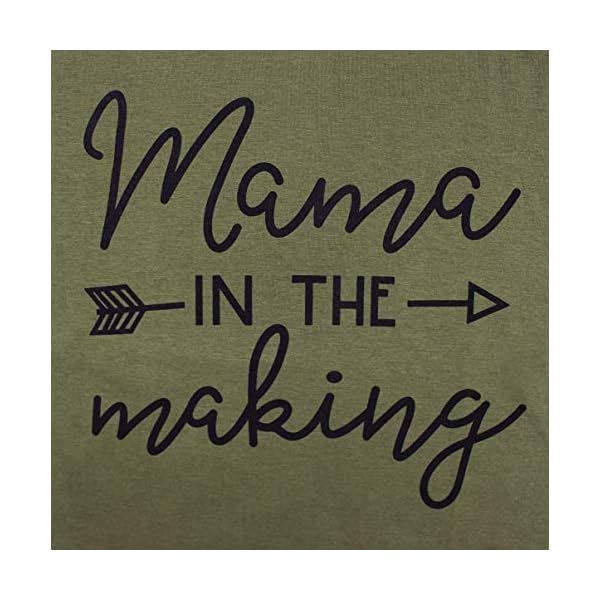 Mama-in-The-Making-Pregnancy-Announcement-T-Shirt-Women-Letter-Print-Short-Sleeve-Tops-Tee Mama in The Making Pregnancy Announcement T-Shirt Women Letter Print Short Sleeve Tops Tee (Medium, Army Green)