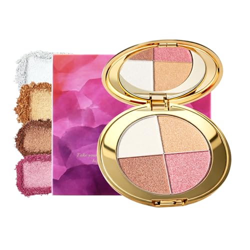 Eyes & Cheeks Makeup Palette - 4-in-1 Eyeshadow Blush Highlighter & Bronzer with Smooth Velvet Texture that Blends Easy Travel-Friendly Full Face Makeup Kit Perfect Palette Gift for Women