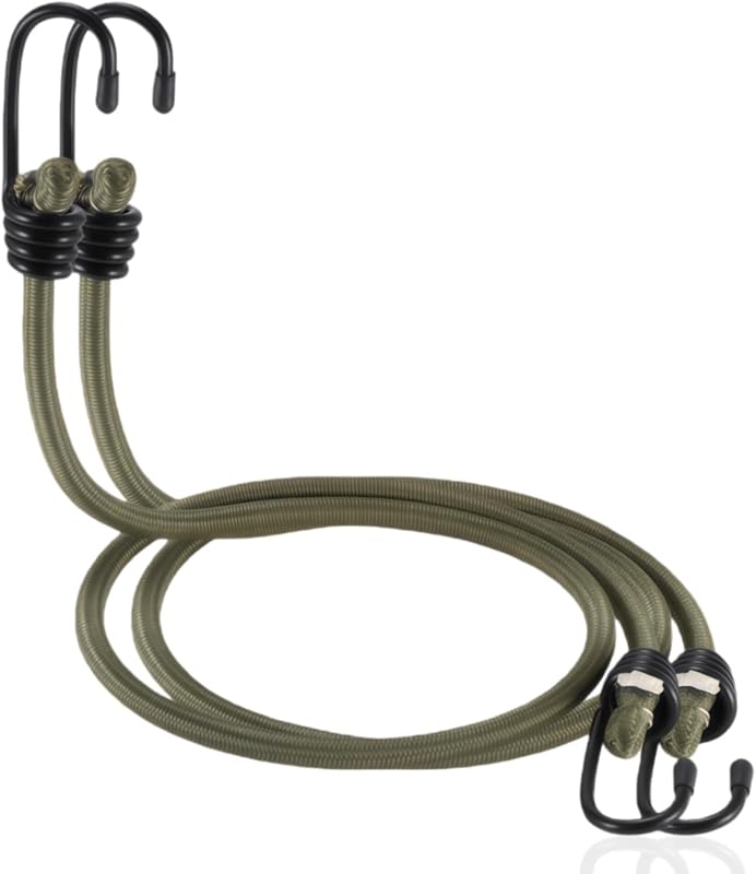CanKing Bungee Cords 20 Inch Elastic Rope with Hooks Olive Green 2P