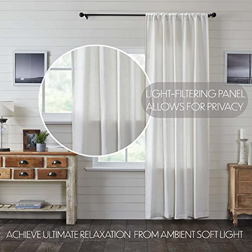 VHC-Brands-Burlap-Farmhouse-Curtain-Panel-Antique-White-96×50 VHC Brands Burlap Farmhouse Curtain Panel Antique White 96×50
