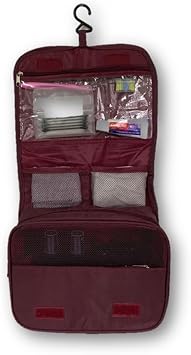 Ecoform Waterproof Organizer Strap Travel Cosmetic Makeup Bag Burgundy Flat