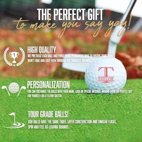 image for Yay! Personalized Gifts Personalized Golf Balls with Gift Box - Set of