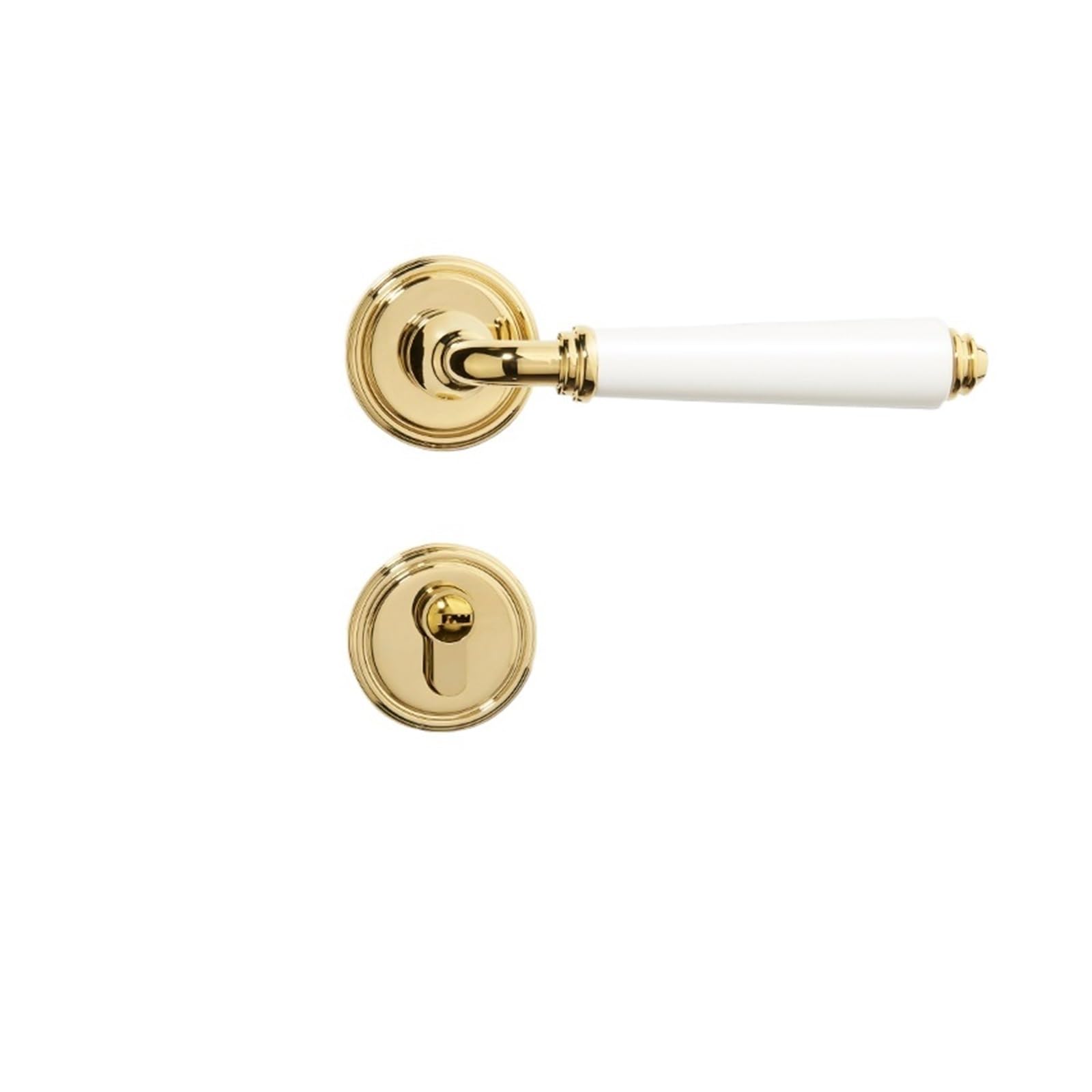 Serrure de porte fendue blanche en céramique et bois pour chambre