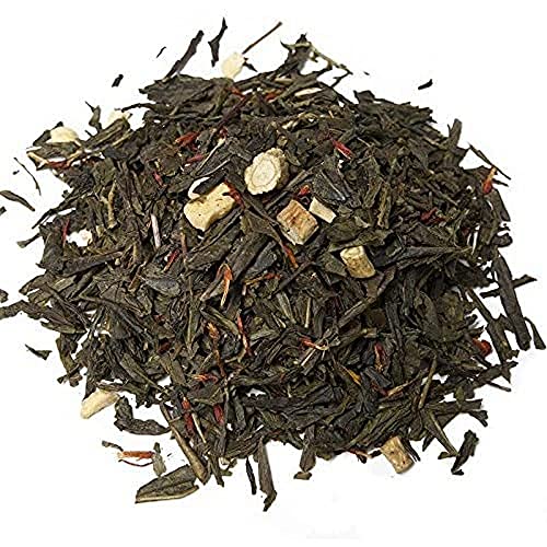 Té Verde Ginseng Pasión - Té 100% Natural - Sabor Dulce y Amargo - Activa el Cuerpo y la Mente - Gran Fuente de Vitaminas A, B y C - Ideal en el Desayuno - Sin Gluten - 100 g - Aromas de Té