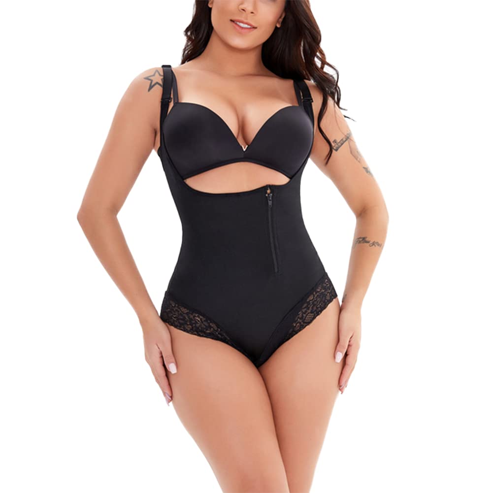 Body oddychające niewidoczne modelujące pośladki unoszące pas wyszczuplający damskie pełne body modelujące(czarny-XX-Duży