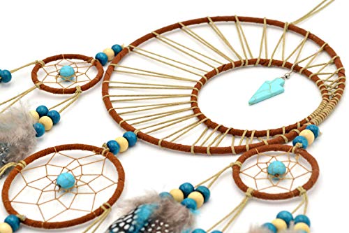 Urdeoms Large Dream Catchers For Bedroom Adult Boho Moon Dream Catcher Wall Decor For Girls Turquoise Hanging Ornament For Living Room Dorm Decor Festival Gift (No.34) #TOP5