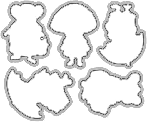 Miniatura 2 de Cute Mice Lady Hold - Troqueles de corte de paraguas de hongos, sello transparente para álbumes de recortes, troqueles de metal de silicona para