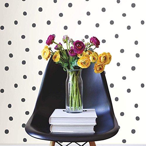 RoomMates RMK9010WP Dots Peel and Stick Wallpaper, Black, 20.5" x 16.5' by RoomMates - Used condition - Image 2