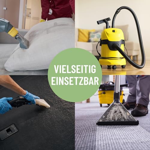 SCHLAUPUTZ® Waschsauger Teppichreiniger & Polsterreiniger Konzentrat – 1L Fleckenentferner Reinigungsmittel für Teppich, Sofa, Autositze – Anwendung im Nasssauger & Handreinigung – Ohne Bleichmittel