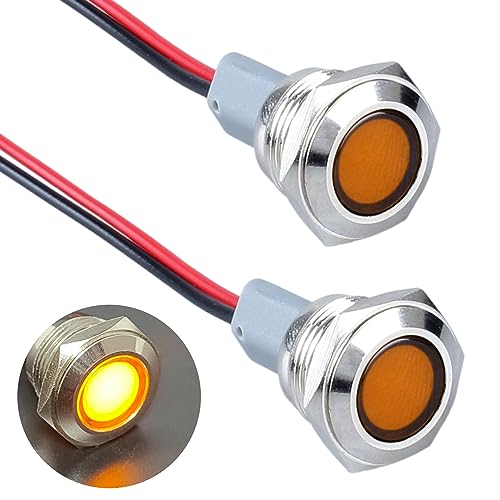 Luces indicadoras de metal 16mm para salpicadero de barco coche y camión 12V 24V piloto