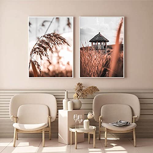 Affiches et impressions nordiques d'automne Reed House en toile 70x100 cm sans cadre pour salon