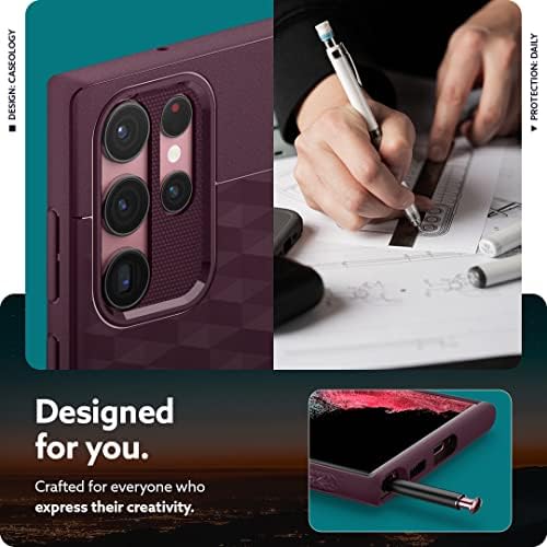 Caseology Parallax Case Compatible with Samsung Galaxy S22 Ultra 5G - Burgundy