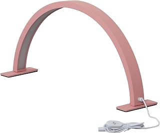 LED Lash Light, 3360LM Pink Half Moon Beauty Desk Lamp for Extensions, Beauty, Skincare, Eyebrows, Tattoo, Nail Tech Lamp, Color Temperature 2700k to 6500k (US Plug)