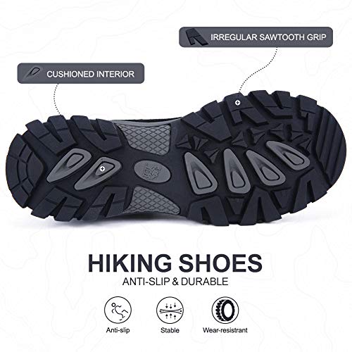 Camel Crown Hiking Shoes Women Waterproof Non Slip Sneakers Low Top For Outdoor Trekking Walking (7.5, Black, Numeric_7_Point_5) #TOP1