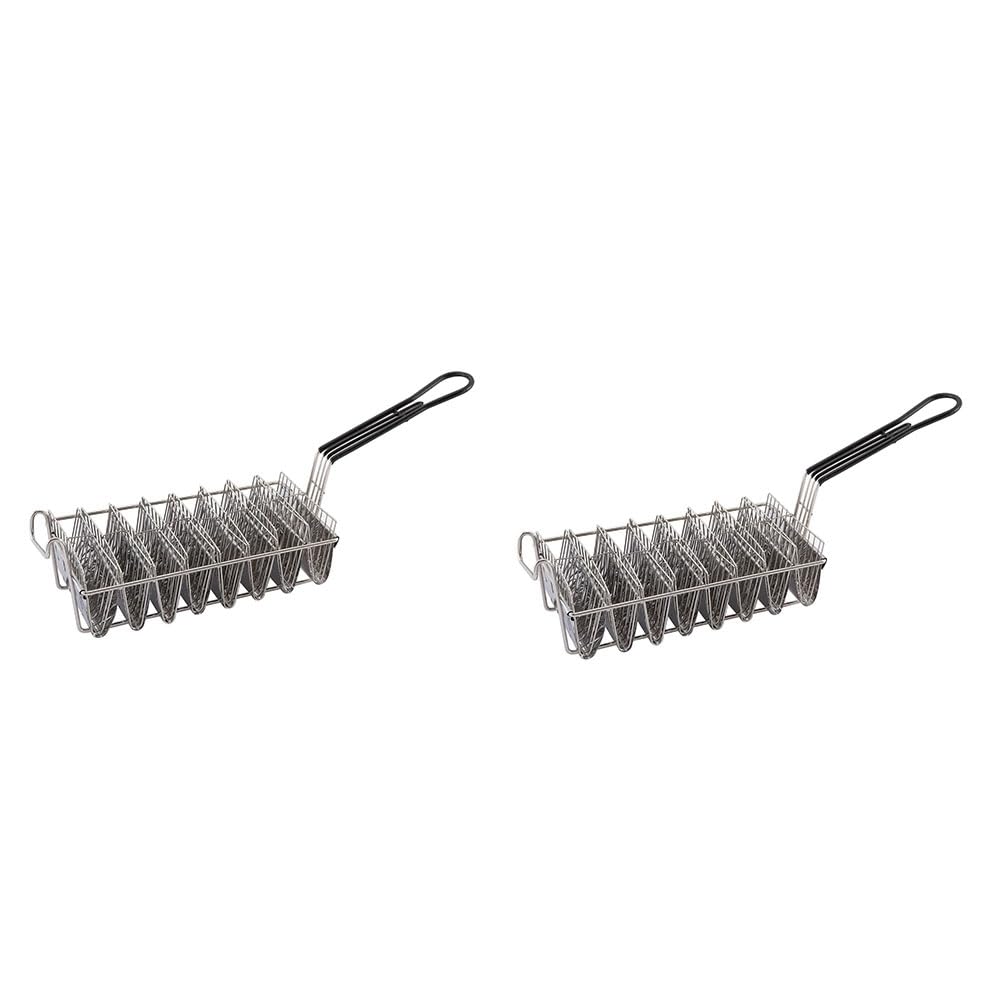 Cesto per Friggitrice da 2 Pezzi, Friggitrice per Conchiglie di, Contiene 8 Conchiglie Cestello Porta per Friggitrice Profonda con Impugnatura