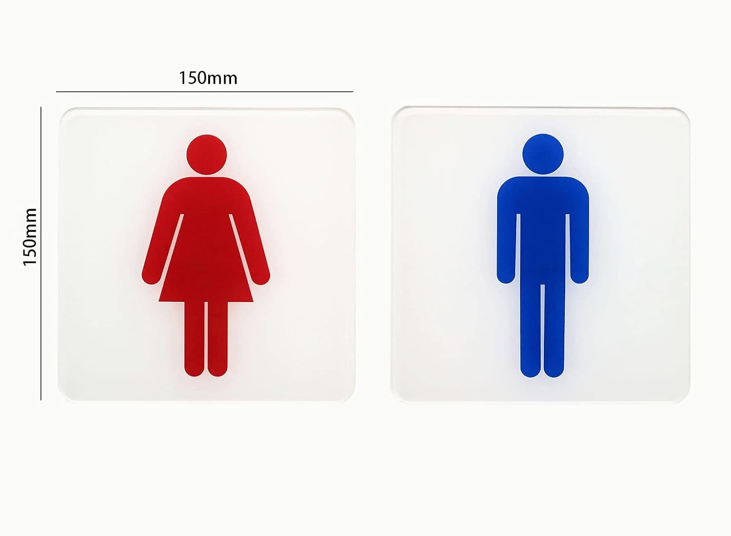 Amazon トイレマーク プレート トイレ標識 店舗 カフェ レストラン ホテル お手洗い案内 アクリル製 防水 男性用 女性用 2枚セット W150 H150mm 標識 サイン 文房具 オフィス用品