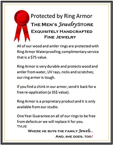 The Men's Jewelry Store (Unisex Jewelry) Gibeon Meteorite, Green Box Elder Burl Wood, Dinosaur Bone 8Mm Comfort-Fit Matte Titanium Wedding Band Size 11.25 #TOP5