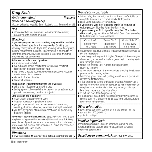 Image of GoodSense Nicotine Polacrilex Uncoated Gum 2 mg, Original Flavor, 110 Count