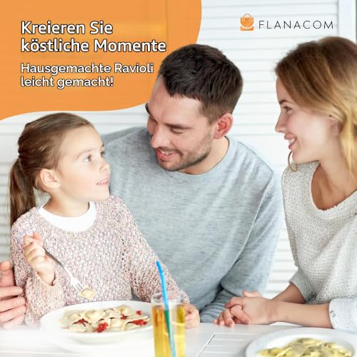 Foto von Ravioli Ausstecher Set mit Teigtaschenformer und Teigrädchen - aus hochwertigem Buchenholz und rostfreiem Edelstahl - Ravioliform ideal auch für Teigtaschen Maultaschen Pierogie & Dumplings (5er Set)