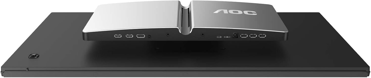 AOC U32U1 - Monitor 4K de 32 pulgadas, 60 Hz, 5ms, IPS, HDR 600,  concentrador USB, altavoces, altura ajustable (3840x2160 a 60 Hz, 600  cd/m², HDMI1,4x1, HDMI2.0, USB-C, DisplayPort 1.4), negro/plata :