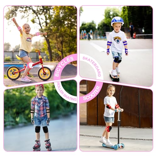 Rodilleras para niños de 3 a 14 años concoderas y muñequeras para patines y bicicleta 6