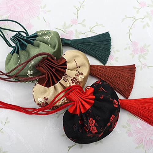 10 Bolsas de Seda Brocado Chinas para Monedas con Cordón miniatura 6