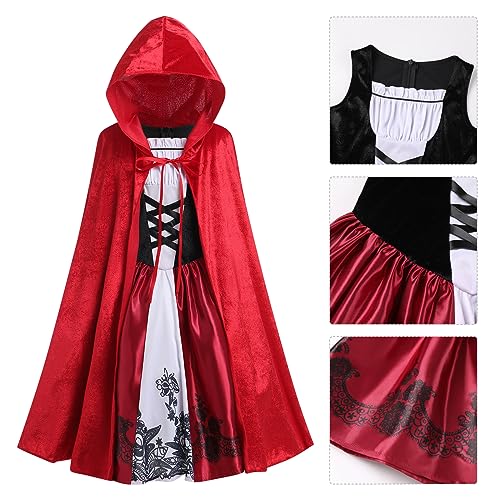 Disfraz infantil deluxe para niñas con capa y capucha roja miniatura 7