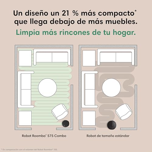Miniatura 5 de iRobot Roomba Plus 576 Combo y Base AutoWash multifunción, 25KPa, Mopas DualClean PerfectEdge, Lavado/Secado Calor, IA, PrecisionVision, Clearview Pro LiDAR, 90 días autonomía,Accesorios Extra, Negro