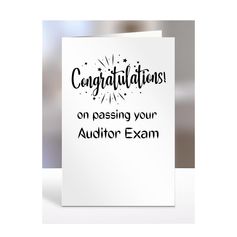 Congratulations on passing your Auditor exam card, gifts for men, women, friend, colleague, boss, manager, presents for christmas, A5-244a_66