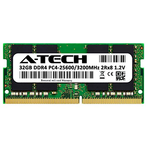 Image of A-Tech 32GB DDR4 3200 MHz SODIMM PC4-25600 (PC4-3200AA) CL22 2Rx8 Non-ECC Laptop RAM Memory Module