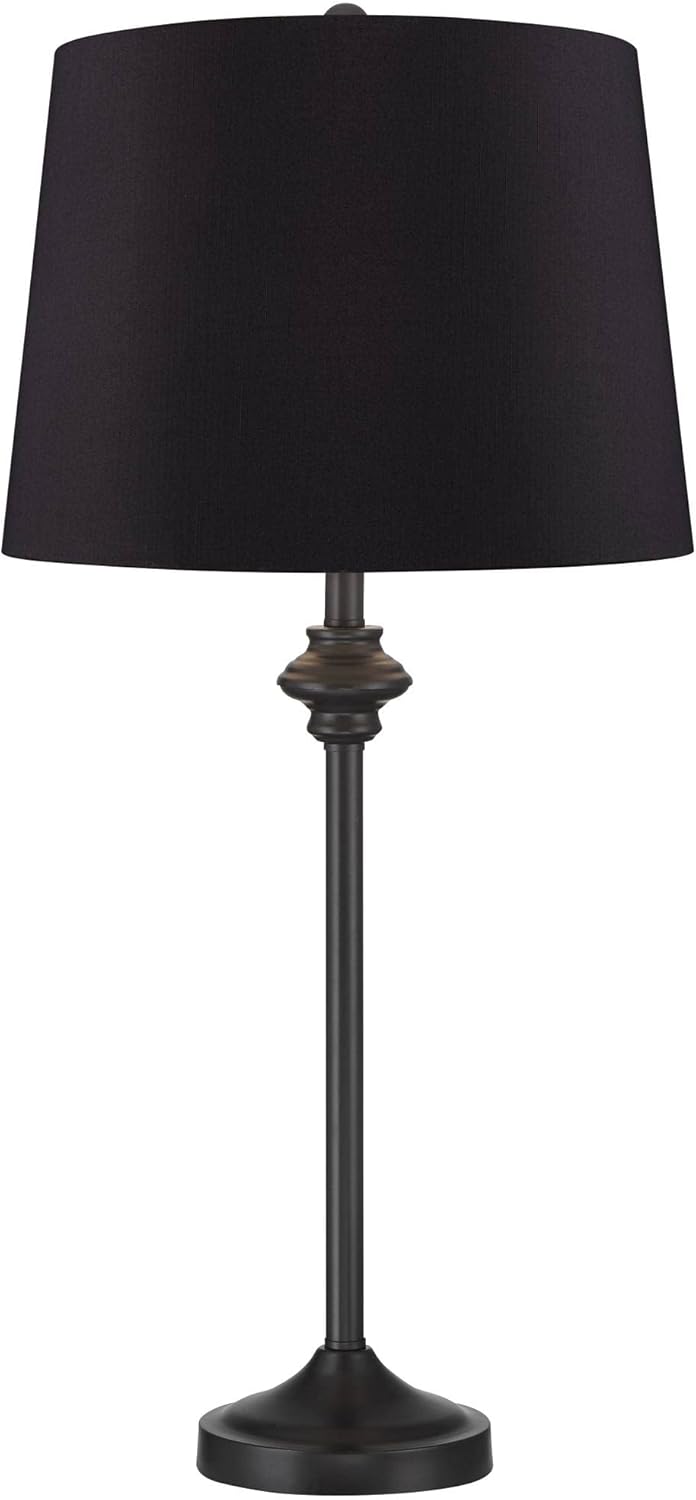 360 Lighting Lynn 26" Tall Skinny Buffet Modern Table Lamps Set of 2 Black Finish Metal Living Room Bedroom Bedside Nightstand House Office Home Reading Kitchen Entryway Console Family Dining