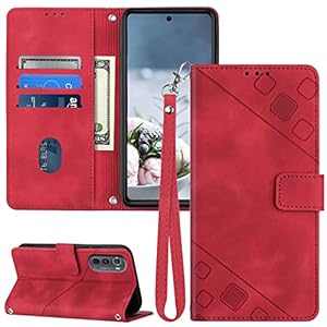 Appropriate for Motorola Edge 2022 Case Pockets,[Card Holder Slots][Wrist Strap][Kickstand] TPU Inside Cellphone Case Protecting, PU Leather-based Embossing for Moto Edge 2022 Flip Circumstances Cowl (Purple)