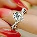 925 Sterling Silver Promise Ring Engagement Proposal Wedding Ring Fashion Four Claw Crown V Ring Princess Imitation Moissanite Ring Cocktail Ring Round Cut Cubic Zirconia Wedding Promise Ring（10）