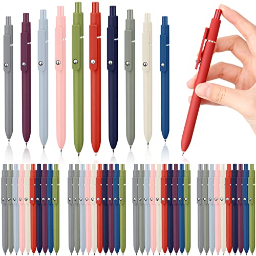 40 Pieces Cute Aesthetic Pens Gel Pens Quick Dry Ink Pens Fine Point Pen Black Ink Cute Pens 0.5 Mm Retractable Rolling Ball Gel Pens Smooth Writing Pens For School Office Home Supplies, 10 Colors #TOP20