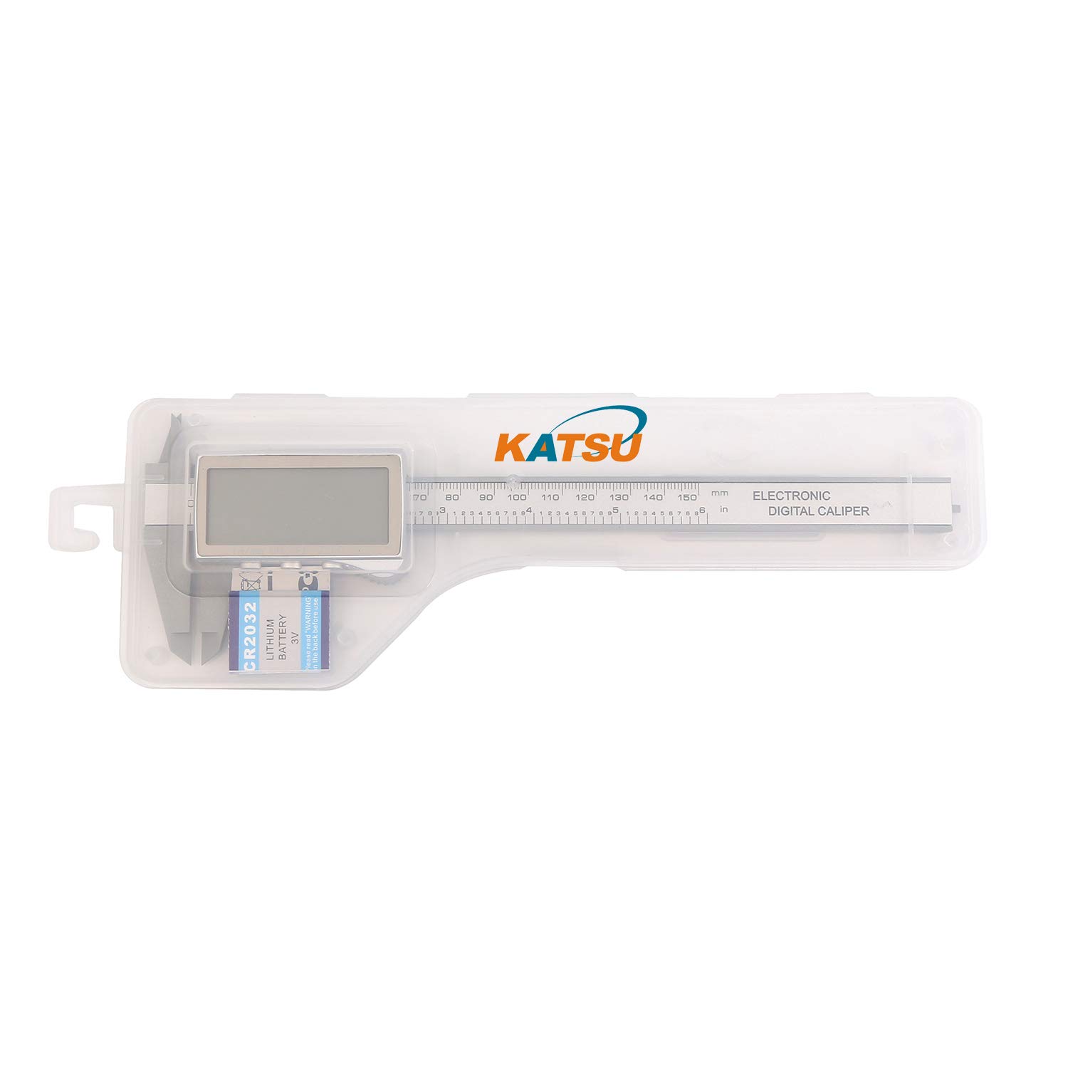 KATSU Pied à Coulisse Numérique 150mm, 6" Grand écran Unités Impériales et Métriques Conversion de Fraction Vernier électronique en Fibre de carbone Outil de Mesure dans une Mallette en Plastique