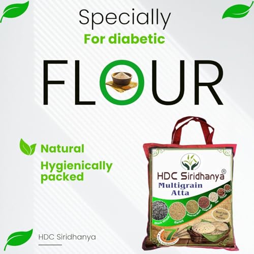 Image of HDC Siridhanya Multigrain Atta | Natural 7 Grain Millet Flour Blend - High Protein & Low GI Healthy Atta for Diabetic Freindly & Fitness Diet | Unpolished Pure Mix Flour GWT. (4.7kg)