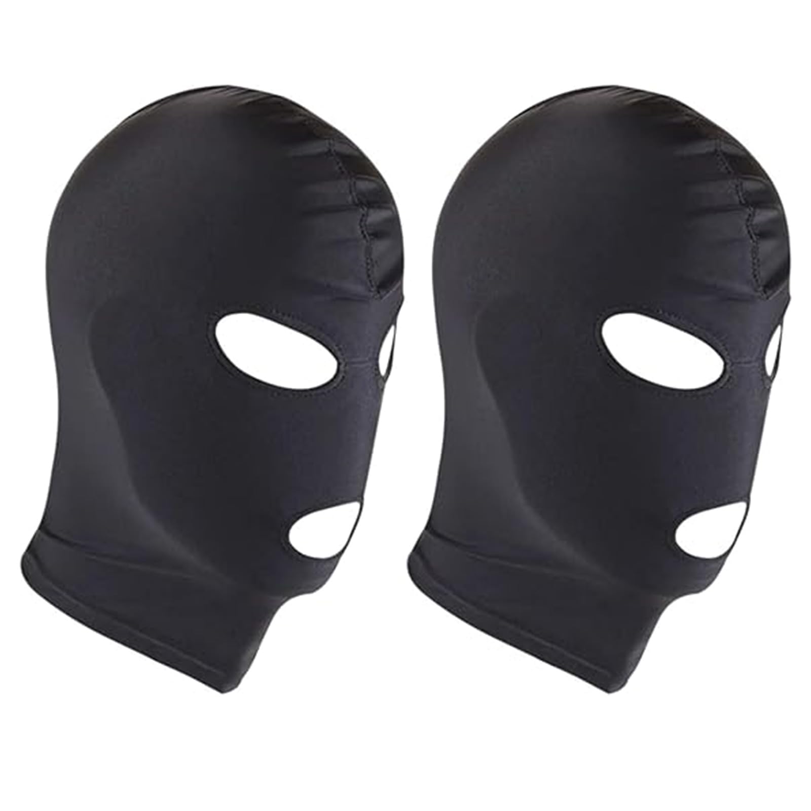 2 Pieces Full Cover Hood Mask Open Eyes Open Mouth Mask Breathable Elastic Black Cosplay Costume Hood Unisex Headgear for Halloween Party Costume Men Adult Women