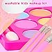 Girl Makeup Kit - Kids Real Washable Play Makeup Toy for Toddler Gifts Age 2 3 4 5 6 7, Child Pretend Princess Cosmetics Set with Glitter Purse, Nail Polish, Make up Brush, Eyeshadow, Lip Gloss, Blush