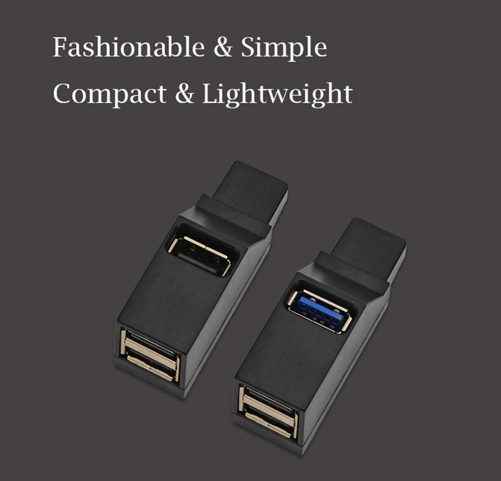 3-portowy koncentrator danych USB 3.0/2.0, 2 x USB 2.0, 1 x USB 3.0, mini, przenośny, szybki rozdzielacz USB, transfer koncentratora, kompatybilny z PC, notebookiem, laptopem, komputerem, Mac Linux Windows