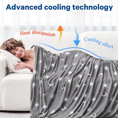 Image of inhand Cooling Blanket Full Size (80 inchx90 inch) - Double Sided Cooling Blankets for Hot Sleepers, Breathable Soft Lightweight Summer Blanket for Beach, Sofa Bed Couch, Room Decor, Gifts for Women Ink Grey