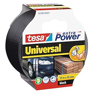tesa extra Power Universele Ducttape – Tape met Extra Sterke Kleefkracht – Veelzijdige Ducttape voor Repareren, Bevestigen, Afdichten en Meer – Zwart – 1 Rol – 10 m x 50 mm