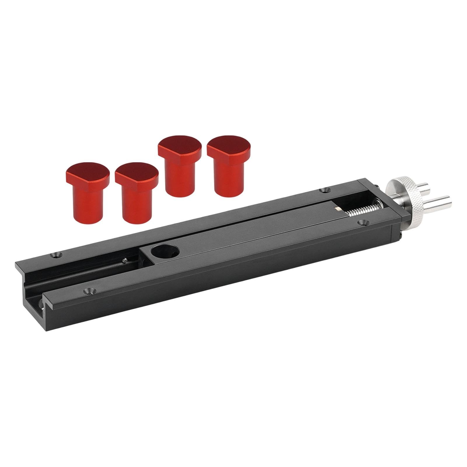 Generic Tornillo de Banco Multifuncional para Sujetar Madera, Fabricado en Aleación de Aluminio con Accesorios Ergonómicos, Adecuado para Uso Profesional, Tapones Rojos