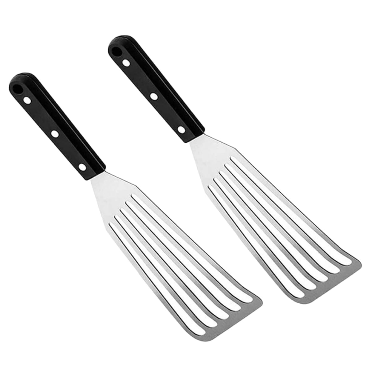 Toyvian 8piezas Espátula Inoxidable Para Cocina De Espátula Ranurada Para Freír Voltear y Cocinar Carne Herramienta Multifuncional Para y