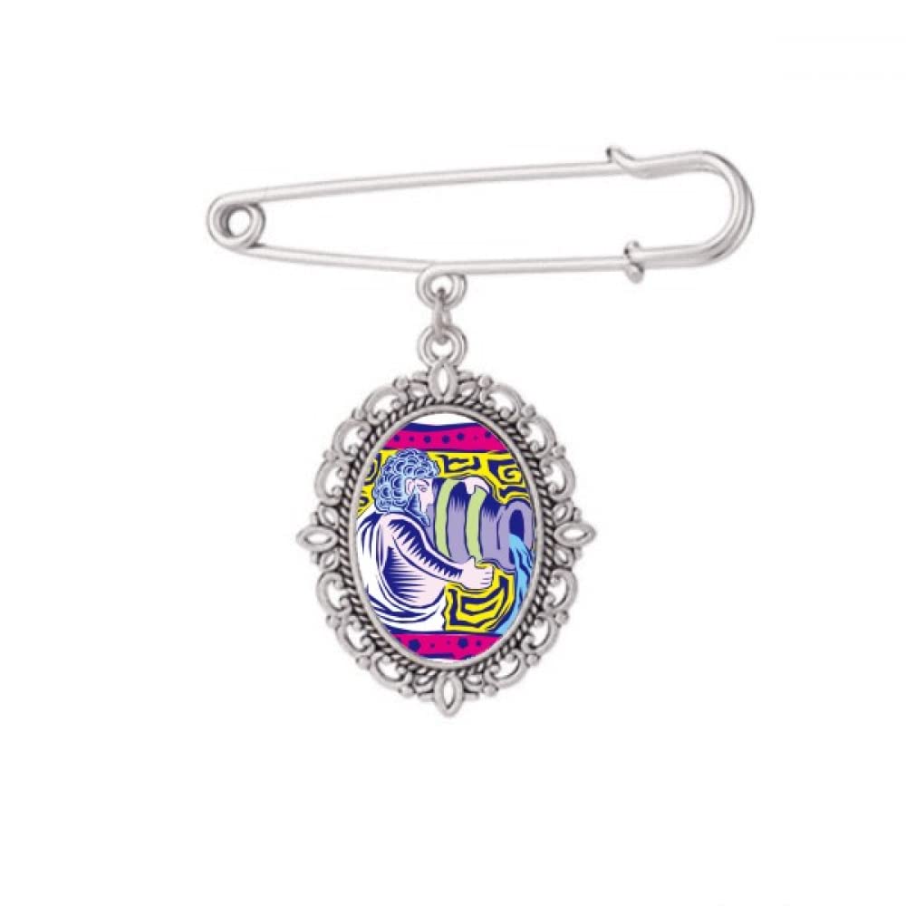 Broche Verseau constellation style mexicain M, un bijou d'exception sculpté - 5